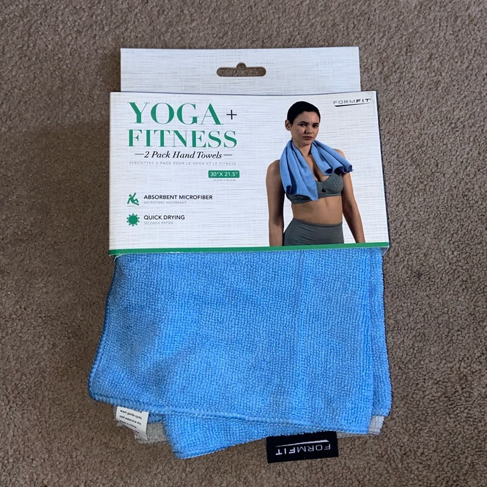 Formfit yoga + fitness hand towels. Set of 2. 30 x 21.5